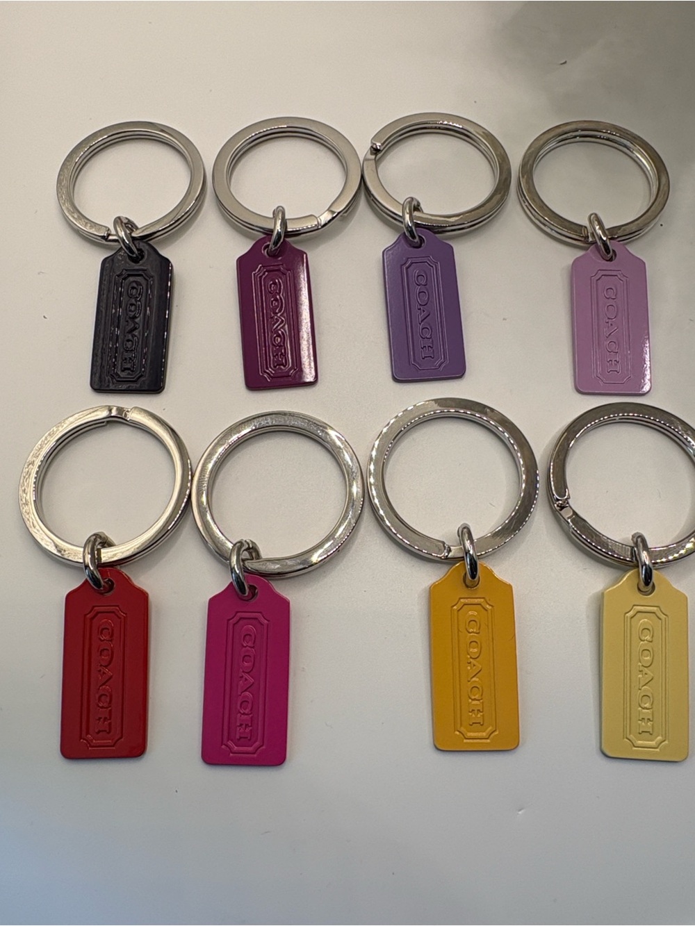 COACH Colorful Metal Legacy Colors Tag Keychain -